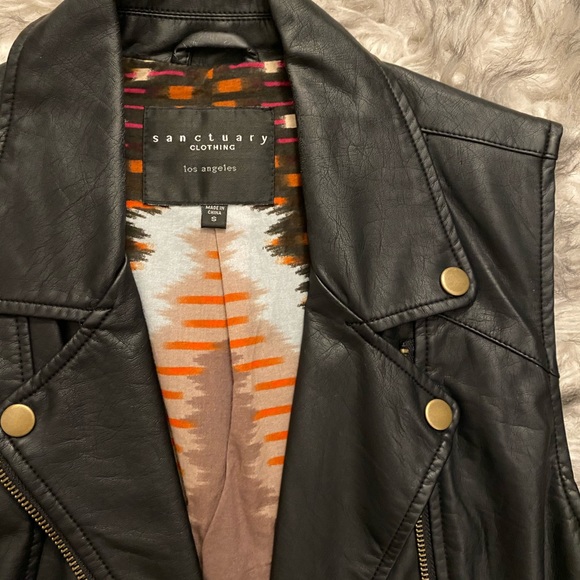 Faux Leather Moto Vest - Picture 2 of 4